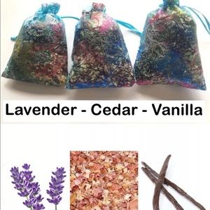 (3) Lavender, Cedar Wood & Vanilla Scent Sachets